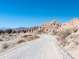 Famous Routa 40 crossing Quebrada de Las Flechas in the Valles Calchaqui region, Salta Province, Cafayate, Argentina.