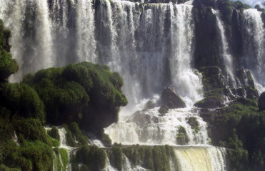 Foz do IguaÁu, Parana, Brazil. The Argentina side of Iguacu Falls. The 275 falls are higher then Niagara and wider then Victoria