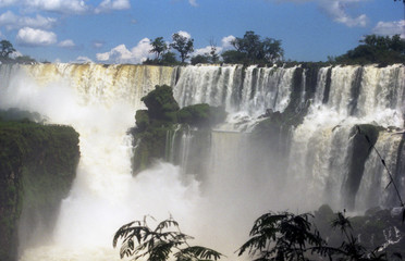 Foz do IguaÁu, Parana, Brazil. The Argentina side of Iguacu Falls. The 275 falls are higher then...