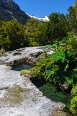 Fototapeta na wymiar Chile, Patagonia, Lake District, Pumalin Park. Cahuelmo hot spring.