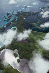 Micronesia, Palau, Ariel View of Rock Islands