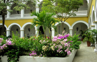 Wonderful architecture of the venerable University of Cartagena, Universidad de Cartagena,...