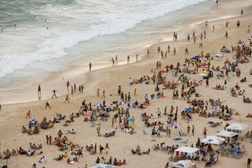 Aerial view of Ipanema Beach, Rio de Janiero, Brazil 