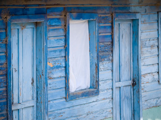 San Lucas Tolliman, Guatemala. Building facade with window