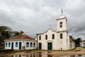 Brazil, Paraty. Colonial-era church.