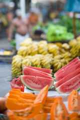 Weekly Friday fruit & vegetable market, Southern Zone of Rio De Janeiro, Praca General Osorio, near Ipanema Beach, Brazil 