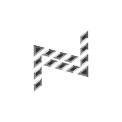 N letter 3D logo design vector