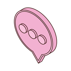 speech bubble of online chatting on white background