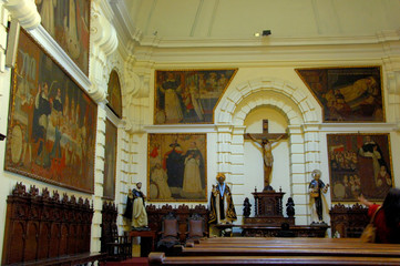 Fototapeta na wymiar Peru, Lima. Convent Santo Domingo, church interior.
