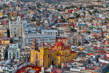 Guanajuato in Central Mexico. Viewed from above