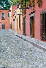 Obraz na płótnie Canvas Mexico, Guanajuato, San Miguel de Allende, Alley in Historic District