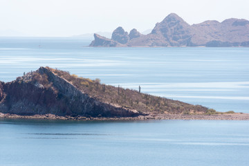 Mexico, Baja California Sur, Loreto Bay. View from Highway 1 to Loreto Bay National Park Islands, UNESCO World Heritage Site