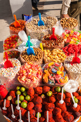 Carnival Mazatlan, one of North Americas largest Carnival Celebration, Mazatlan, Sinaloa State, Mexico. Nuts and sweets for sale.