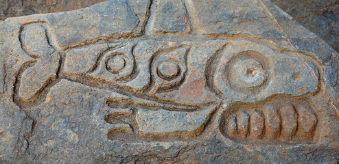 USA, Alaska, Wrangell. Close-up of prehistoric petroglyph. Credit as: Don Paulson / Jaynes Gallery / DanitaDelimont.com