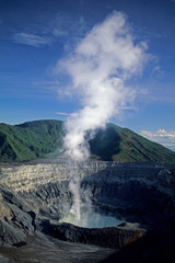 Costa Rica, Poas crater, Volcan Poas National Park.