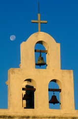 USA, Arizona, Tucson, chapel bells, Mission San Xavier del Bac, built 1797.