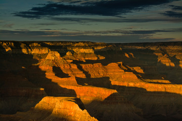 Fototapeta na wymiar Sunset, Hopi Point, South Rim, Grand Canyon National Park, Arizona, USA