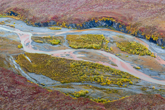 USA, Alaska, Brooks Range, Arctic National Wildlife Refuge. Aerial Of Ivishak River. Credit As: Don Paulson / Jaynes Gallery / DanitaDelimont.com