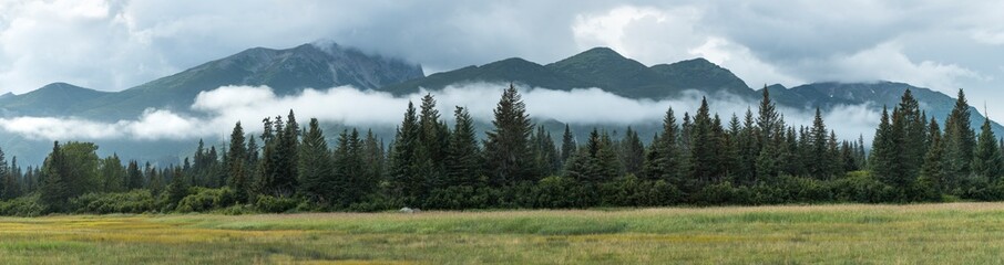 USA, Alaska. Panoramic view of coastal mountains in Lake Clark National Park.