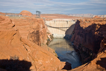 AZ, Arizona, Page, Glen Canyon NRA, Glen Canyon Dam, Colorado River