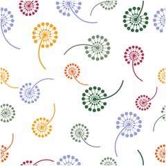 Dandelion flower seamless background