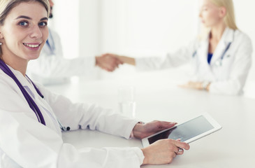 Team of doctors having consultation in clinic