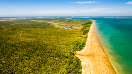 landscape with road and blue sky