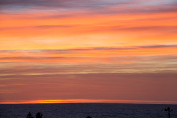 USA, California, Sunset, Pacific Ocean