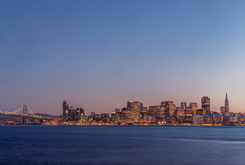 Obraz premium USA, California, San Francisco, Downtown Skyline at Twilight