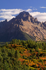 USA, Colorado, Mount Sneffels. Mountain landscape in autumn. 