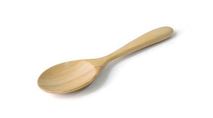 Wooden spoon isolated on white background with clipping path include