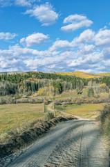 Fototapeta na wymiar Usa, Colorado, near Gunnison, Rocky Mountain, Autumn, Ranch