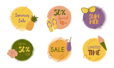 Fototapeta premium Colorful Summer Sale Banners Collection