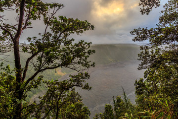 Crater Rim Drive near park entrance, Hawaii Volcanoes National Park, Big Island, Hawaii