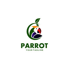 Parrot Logo Design Vector Stock