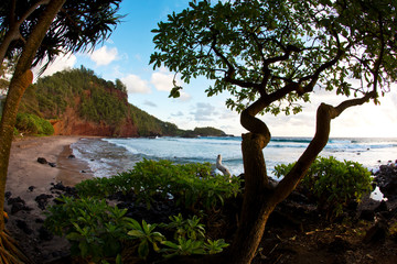 USA, Hawaii, Maui, Sunrise Near Hana on the North Coast of Maui