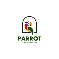 Parrot Logo Design Vector Stock