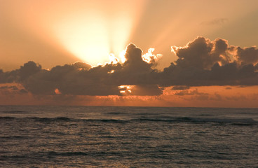 USA, Hawaii, Kauai, sunset. 