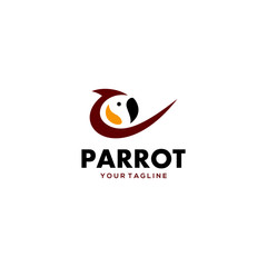 Parrot Logo Design Vector Stock