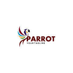 Parrot Logo Design Vector Stock