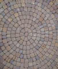 Background texture of paving slabs in circles