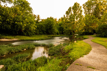 River on a sidewalk.