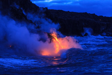 Kilauea lava flow near former town of Kalapana, Big Island, Hawaii, USA