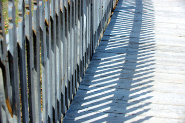 Bannack, Montana. An 1862 gold rush town now preserved in a 'state of arrested decay'. Fence.
