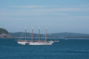 Maine, Bar Harbor. Tourist sightseeing boat the Margaret Todd, 151-foot four-masted schooner.