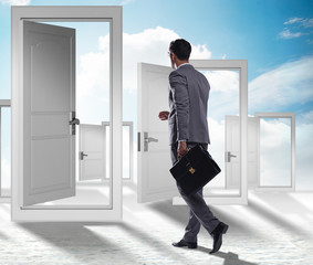Fototapeta premium Businessman facing many business opportunities