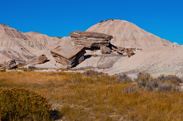 USA, Nebraska, Crawford, Toadstool Geologic Park, Balanced Rocks