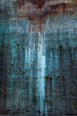 Usa, Michigan, Pictured Rocks National Lakeshore. Abstract colors and design from a mineral seep on...