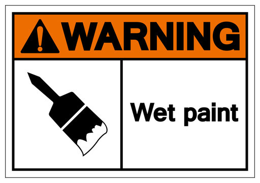 Warning Wet Paint Symbol Sign, Vector Illustration, Isolated On White Background Label .EPS10