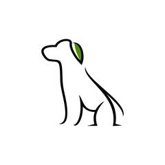 Sitting Dog Line Art Monoline Logo Templates